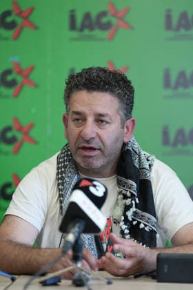 Press conference of Global Sumud Flotilla activist released by Israel, Saif Abukeshek in Barcelona Global Sumud Flotilla activist released by Israel, Saif Abukeshek, during a press conference, on May 11, 2026, in Barcelona, Catalunya Espana Abukeshek has flown to Spain from Athens after being released by Israeli authorities Activists Saif Abukeshek and Thiago Avila were intercepted by Israeli forces on April 30 in international waters while sailing towards the Gaza Strip aboard the Global Sumud Flotilla Following their arrest, Abukeshek and Thiago were transferred to the Shikma detention center, located in the city of Ashkelon, Israel 11 MAY 2026 Barcelona Catalunya Barcelona Catalunya Catalunya Espana  Copyright: xDavidxZorrakinox 7515562