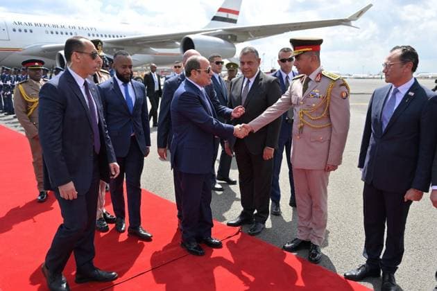 Egyptian President Abdel Fattah al-Sisi arrives at Jomo Kenyatta International Airport in Nairobi to participate Egyptian President Abdel Fattah al-Sisi arrives at Jomo Kenyatta International Airport in Nairobi to participate in the Africa-France Summit. He is received by Kenyan officials and Egyptian diplomats in Nairobi, Kenya, on May 11, 2026. Photo by Egyptian President Office apaimages Cairo Cairo Egypt 110526_Kenyan_EPO_00(7) Copyright: xapaimagesxEgyptianxPresidentxOfficex xapaimagesx