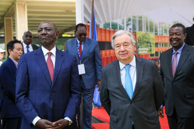 UN Secretary-General Antonio Guterres attends groundbreaking ceremony in Nairobi NAIROBI, KENYA - MAY 11: United Nations Secretary-General Antonio Guterres and Kenyan President William Ruto attend the groundbreaking ceremony for a new 340 million dollar complex at the United Nations headquarters in Nairobi, Kenya, on May 11, 2026. Guterres and Ruto laid the foundation stone for a new conference facility and inaugurated modern office buildings as part of one of the UN’s largest infrastructure investments in Africa outside peacekeeping operations. Lucas Mukasa Anadolu Nairobi Kenya. Editorial use only. Please get in touch for any other usage.  Copyright: x2026xAnadoluxLucasxMukasax