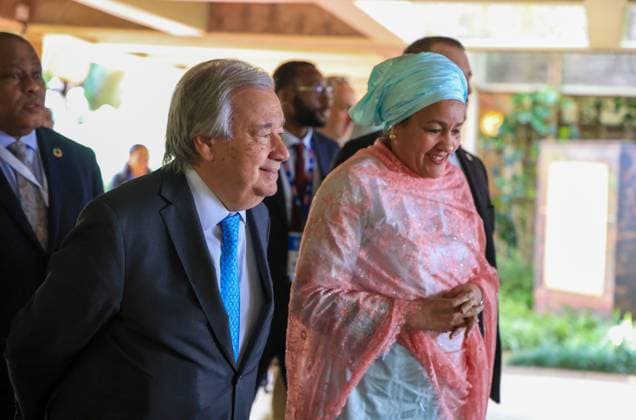 UN Secretary-General Antonio Guterres attends groundbreaking ceremony in Nairobi NAIROBI, KENYA - MAY 11: United Nations Secretary-General Antonio Guterres and Kenyan President William Ruto attend the groundbreaking ceremony for a new 340 million dollar complex at the United Nations headquarters in Nairobi, Kenya, on May 11, 2026. Guterres and Ruto laid the foundation stone for a new conference facility and inaugurated modern office buildings as part of one of the UN’s largest infrastructure investments in Africa outside peacekeeping operations. Lucas Mukasa Anadolu Nairobi Kenya. Editorial use only. Please get in touch for any other usage.  Copyright: x2026xAnadoluxLucasxMukasax