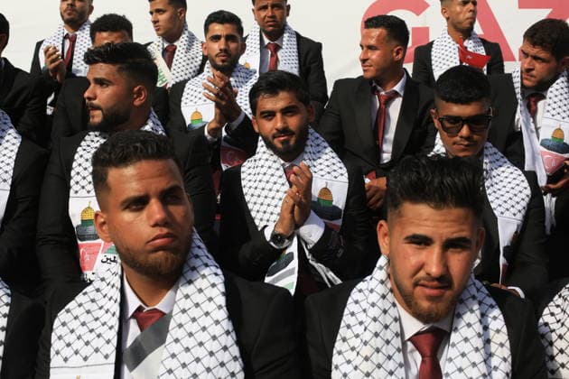 Mass wedding held for Palestinian couples in Gaza City Palestinians take part in a mass wedding ceremony for Palestinian brides and grooms organized by the Turkish Humanitarian Relief Foundation (IHH) in Gaza City on May 11, 2026. The mass wedding was held as part of a humanitarian initiative aimed at supporting 50 grooms who are sons of Palestinians killed during the war, amid difficult humanitarian and economic conditions in the Gaza Strip. Photo by Bilal Osama apaimages Gaza city Gaza Strip Palestinian Territory 110526_Gaza_BO_02(41) Copyright: xapaimagesxBilalxOsamax xapaimagesx