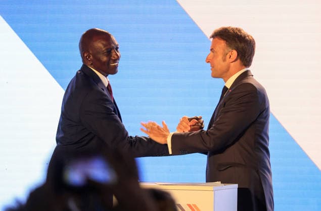 Africa Forward Summit in Kenya NAIROBI, KENYA - MAY 11: French President Emmanuel Macron and Kenyan President William Ruto participate in a panel on culture during the Africa Forward Summit in Nairobi, Kenya, on May 11, 2026. Lucas Mukasa Anadolu Nairobi Kenya. Editorial use only. Please get in touch for any other usage.  Copyright: x2026xAnadoluxLucasxMukasax