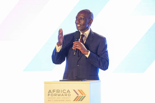 Africa Forward Summit in Kenya NAIROBI, KENYA - MAY 11: French President Emmanuel Macron (not seen) and Kenyan President William Ruto participate in a panel on culture during the Africa Forward Summit in Nairobi, Kenya, on May 11, 2026. Lucas Mukasa Anadolu Nairobi Kenya. Editorial use only. Please get in touch for any other usage.  Copyright: x2026xAnadoluxLucasxMukasax
