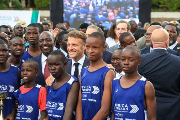 Africa Forward Summit in Kenya NAIROBI, KENYA - MAY 11: French President Emmanuel Macron and Kenyan President William Ruto participate in a panel on culture during the Africa Forward Summit in Nairobi, Kenya, on May 11, 2026. Lucas Mukasa Anadolu Nairobi Kenya. Editorial use only. Please get in touch for any other usage.  Copyright: x2026xAnadoluxLucasxMukasax