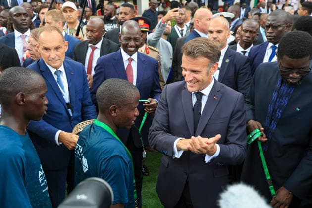 Africa Forward Summit in Kenya NAIROBI, KENYA - MAY 11: French President Emmanuel Macron and Kenyan President William Ruto participate in a panel on culture during the Africa Forward Summit in Nairobi, Kenya, on May 11, 2026. Lucas Mukasa Anadolu Nairobi Kenya. Editorial use only. Please get in touch for any other usage.  Copyright: x2026xAnadoluxLucasxMukasax