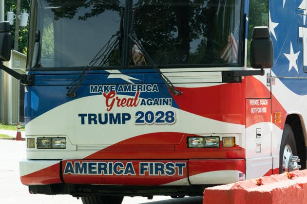 May 11, 2026, Atlanta, Georgia, USA: The Ã¢â‚¬ËœMake America Great Again - Trump 2028Ã¢â‚¬â ¢ tour bus mysteriously being prepared for an upcoming Donald Trump campaign stop. The tour bus was spotted at a facility in Atlanta, Georgia. Atlanta USA - ZUMAo124 20260511_znp_o124_002 Copyright: xChristopherxOquendox