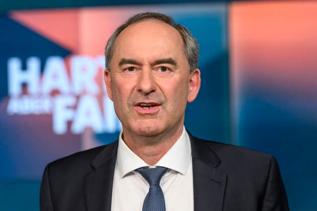 in the picture from l Hubert Aiwanger Free Voters Deputy Bavarian Minister President, GER, Berlin, hart aber fair Polittalk, TV, format, with presenter Louis Klamroth, Das Erste, The topic More than music How political is the ESC 11 05 2026, Copyright: HMBxMedia UwexKoch