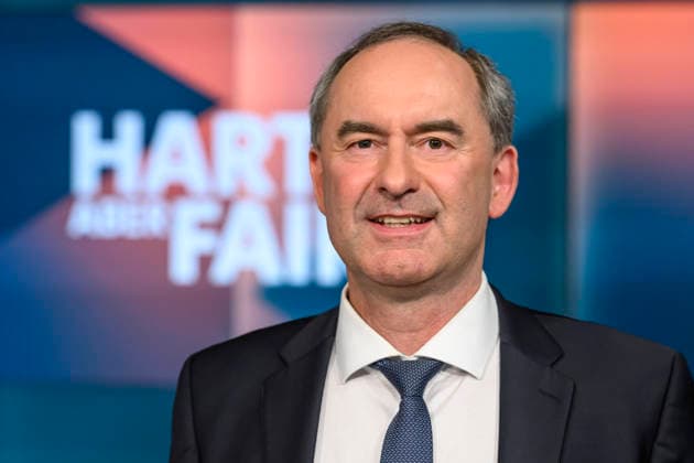 in the picture from l Hubert Aiwanger Free Voters Deputy Bavarian Minister President, GER, Berlin, hart aber fair Polittalk, TV, format, with presenter Louis Klamroth, Das Erste, The topic More than music How political is the ESC 11 05 2026, Copyright: HMBxMedia UwexKoch