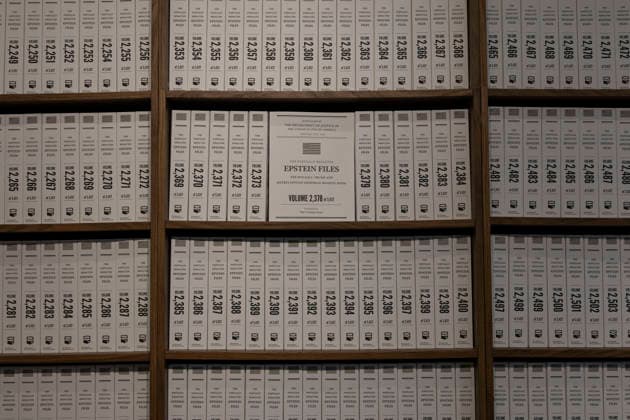 May 11, 2026, New York, New York, USA: The Donald J. Trump and Jeffrey Epstein Memorial Reading Room holds 3,437 volumes of the released and partially redacted Epstein files and visitors may access the Tribeca, Manhattan installation by appointment. Organizers state that the intention of The Reading Room is to keep public attention on the crimes of Epstein and the Epstein class, challenge the Trump administrationÃ¢â‚¬â ¢s attempts to bury them, and to support survivors as they seek justice. Resources for sexual assault survivors are available on site as are a timeline of Epstein and President Trump s relationship, information about contacting the Department of Justice, a place to share reflections and a candlelight tribute. New York USA - ZUMAr174 20260511_znp_r174_008 Copyright: xGinaxMxRandazzox