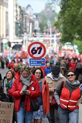 National demonstration 12 05 2026 BRUSSELS, BELGIUM - MAY 12 : National demonstration organised by trade unions and citizens groups in Brussels against rising energy prices and the Arizona government s social reforms on May 12, 2026 in Brussels, Belgium, 12 05 2026 Brussels Belgium  Copyright: xDidierxLebrunx