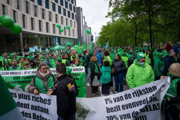 People take the streets for a national demonstration against the rising energy prices and social reforms by the government, organized by the three national trade unions on Tuesday 12 May 2026 in Brussels. MARIUS BURGELMAN  MariusxBurgelman 173564038