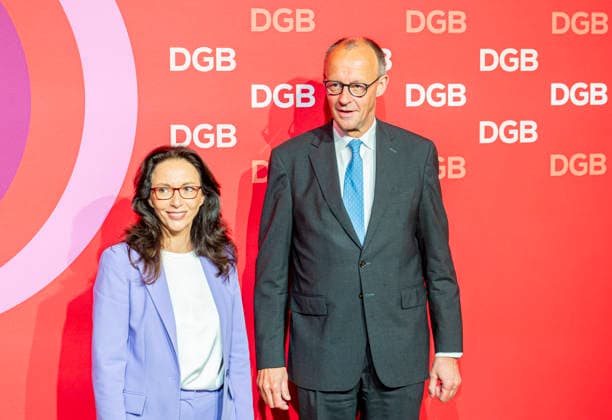 Friedrich Merz at the DGB EUR, Germany, Berlin, 12 05 2026 Federal Chancellor Friedrich Merz CDU visits the 23 DGB Federal Congress and gives a speech
