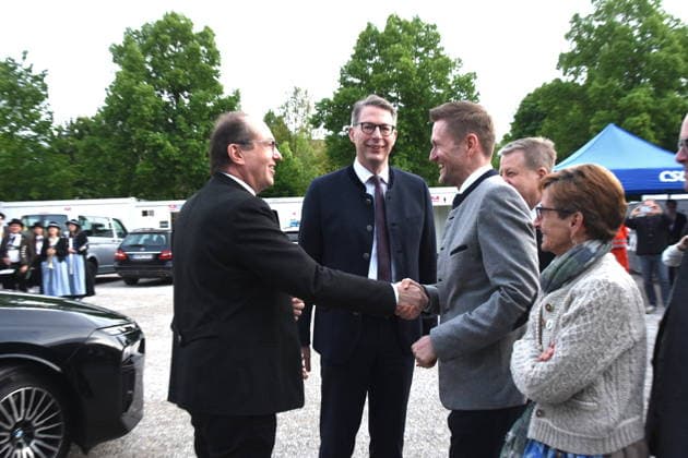 Alexander Dobrindt CSU Federal Minister of the Interior MdB Markus Blume CSU Science Minister Dr Wolfgang Stefinger CSU MdB Robert Brannekaemper CSU MdL Muenchen 11 05 2026 Truderinger Buam e V Festwoche Political CSU Evening Photo Muenchen