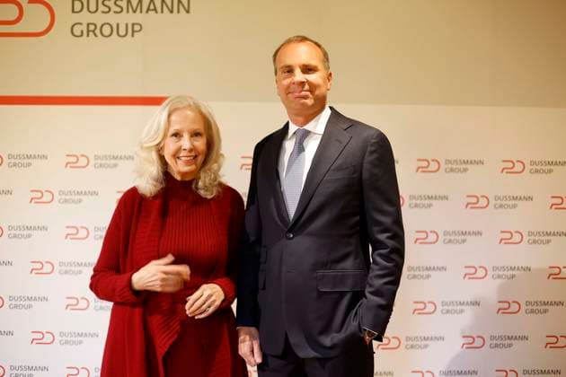 12 05 2026, Catherine von Fuerstenberg Dussmann, Chairwoman of the Board of Trustees, and Wolf Dieter Adlhoch, Chairman of the Executive Board, at the annual press conference of the Dussmann Group in Berlin, Berlin Germany, Germany