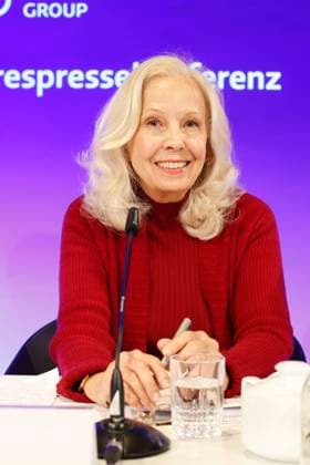 12 05 2026, Catherine von Fuerstenberg Dussmann, Chairwoman of the Board of Trustees, at the Dussmann Groups annual press conference in Berlin, Berlin Germany, Germany