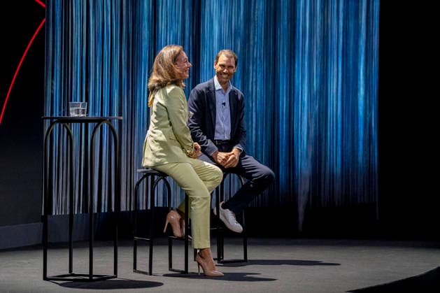 Ana Botín and Rafa Nadal participate in the closing of the solidarity program Euros de tu Nómina The President of Banco Santander, Ana Botín, and the tennis player Rafa Nadal, during the closing of its solidarity program Euros de tu Nómina, on May 12, 2026, in Madrid Spain The event is marked by the commemoration of the 20th anniversary of this initiative 12 MAY 2026 A Pé Madrid Madrid Madrid Spain  Copyright: xA.xPÃ rezxMecax 7517316