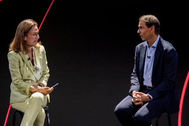 Ana Botín and Rafa Nadal participate in the closing of the solidarity program Euros de tu Nómina The President of Banco Santander, Ana Botín, and the tennis player Rafa Nadal, during the closing of its solidarity program Euros de tu Nómina, on May 12, 2026, in Madrid Spain The event is marked by the commemoration of the 20th anniversary of this initiative 12 MAY 2026 A Pé Madrid Madrid Madrid Spain  Copyright: xA.xPÃ rezxMecax 7517320