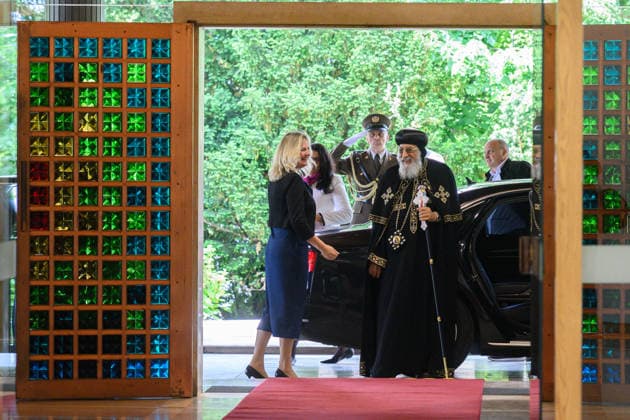 Zagreb: President of the Republic Zoran Milanovic received Pope Tawadros II. The President of the Republic of Croatia, Zoran Milanovic, received in the Office of the President His Holiness Tawadros II, Pope of Alexandria and Patriarch of the See of St. Mark in Zagreb, Croatia, on May 12 2026.  DavorxPuklavec PIXSELL
