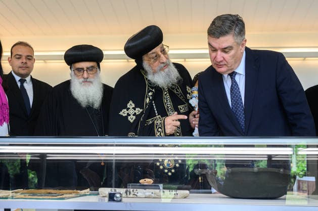 Zagreb: President of the Republic Zoran Milanovic received Pope Tawadros II. The President of the Republic of Croatia, Zoran Milanovic, received in the Office of the President His Holiness Tawadros II, Pope of Alexandria and Patriarch of the See of St. Mark in Zagreb, Croatia, on May 12 2026.  DavorxPuklavec PIXSELL