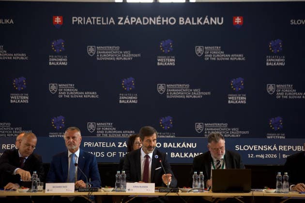 Slovakia hosts ministerial meeting of the Friends of the Western Balkans BRATISLAVA, SLOVAKIA - MAY 12: The ministerial meeting of the Friends of the Western Balkans group at Bratislava Castle in Bratislava, Slovakia on May 12, 2026. The event brings together foreign ministers of the member states of the Friends of the Western Balkans group (Slovakia, Czechia, Greece, Croatia, Austria, Slovenia and Italy) and representatives of the Western Balkans (Albania, Bosnia and Herzegovina, Montenegro, Kosovo, North Macedonia and Serbia), along with the European Commissioner for Enlargement, Marta Kos. Zuzana Gogova Anadolu Bratislava Slovakia. Editorial use only. Please get in touch for any other usage.  Copyright: x2026xAnadoluxZuzanaxGogovax