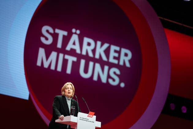 Federal Minister of Labor Bärbel Bas SPD speaks at the DGB Federal Congress in Berlin DGB Federal Congress 2026 in Berlin German Trade Union Confederation, Berlin Berlin Germany Hotel Estrel
