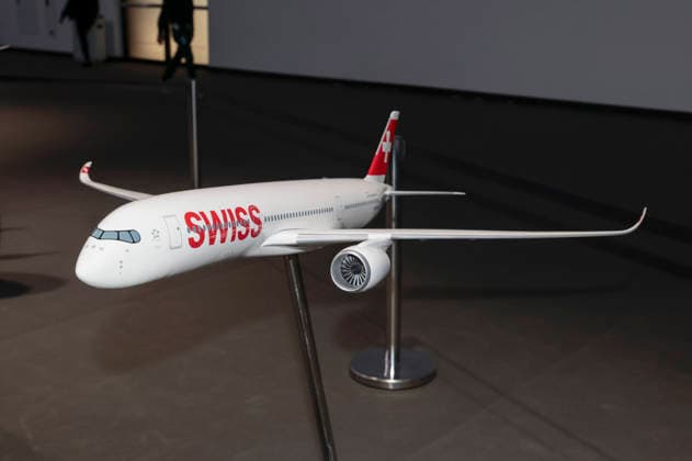 Aircraft of Lufthansa subsidiary SWISS at the Annual General Meeting of Deutsche Lufthansa AG at Messe Frankfurt, Hall 5 1 Congress Center Frankfurt, 12 05 2026 Foto:xR.xSchmiegeltx xFuturexImagex lufthansa_6534