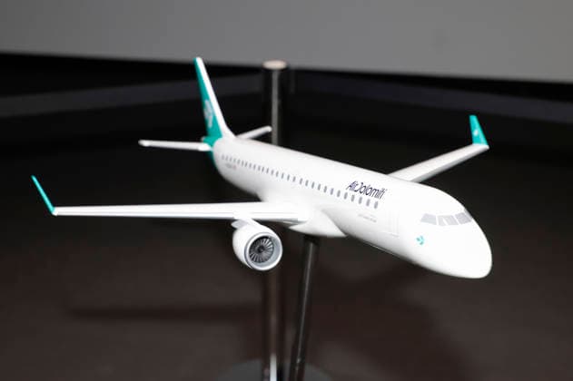 Aircraft of Lufthansa subsidiary Air Dolomiti at the Annual General Meeting of Deutsche Lufthansa AG at Messe Frankfurt, Hall 5 1 Congress Center Frankfurt, 12 05 2026 Foto:xR.xSchmiegeltx xFuturexImagex lufthansa_6537