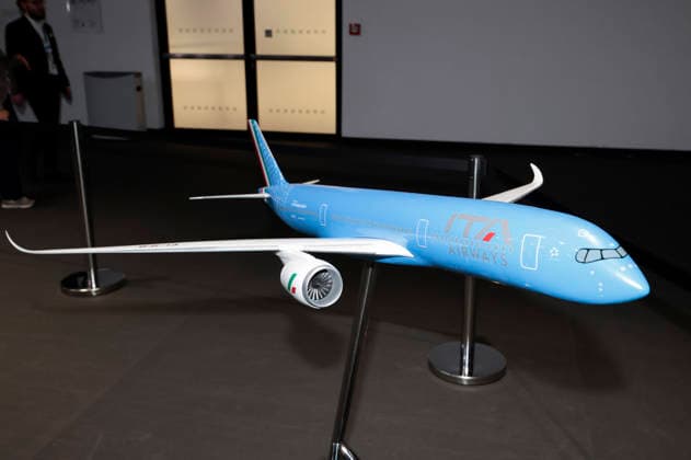 Aircraft of Lufthansa subsidiary ITA Airways at the Annual General Meeting of Deutsche Lufthansa AG at Messe Frankfurt, Hall 5 1 Congress Center Frankfurt, 12 05 2026 Foto:xR.xSchmiegeltx xFuturexImagex lufthansa_6538