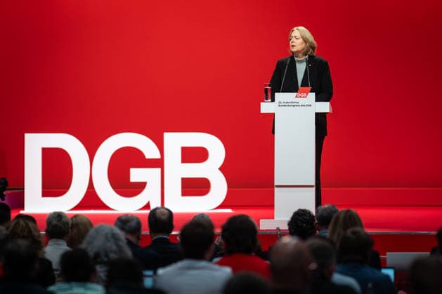 Federal Minister of Labor Bärbel Bas SPD speaks at the DGB Federal Congress in Berlin DGB Federal Congress 2026 in Berlin German Trade Union Confederation, Berlin Berlin Germany Hotel Estrel