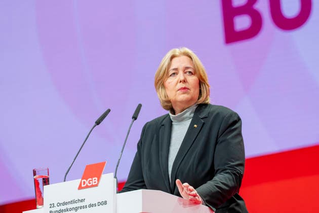 Bärbel Bas at the DGB EUR, Germany, Berlin, 12 05 2026 Bärbel Bas SPD , Federal Minister of Labor and Social Affairs visits the 23 DGB Federal Congress and gives a speech