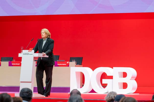 Bärbel Bas at the DGB EUR, Germany, Berlin, 12 05 2026 Bärbel Bas SPD , Federal Minister of Labor and Social Affairs visits the 23 DGB Federal Congress and gives a speech