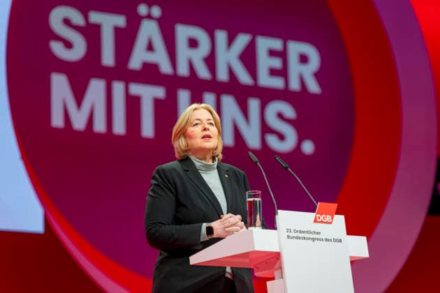 Bärbel Bas at the DGB EUR, Germany, Berlin, 12 05 2026 Bärbel Bas SPD , Federal Minister of Labor and Social Affairs visits the 23 DGB Federal Congress and gives a speech