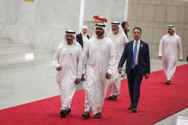 Syria and UAE hold Investment Forum in Damascus DAMASCUS, SYRIA - MAY 12: Second day of the first Syria-UAE Investment Forum kicks off at the People s Palace in Damascus, Syria, on May 12, 2026. The forum aims to strengthen economic and investment cooperation between Syria and the United Arab Emirates. Izz Aldien Alqasem Anadolu Damascus Syria. Editorial use only. Please get in touch for any other usage.  Copyright: x2026xAnadoluxIzzxAldienxAlqasemx