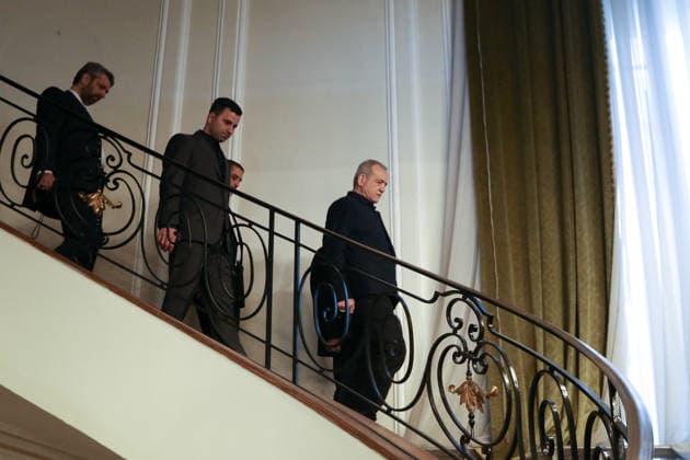 May 12, 2026, Tehran, Iran: Iranian President MASOUD PEZESHKIAN visits the damaged interiors of the Sa dabad Cultural and Historical Complex in Tehran. Since the start of the war, a senior Tehran cultural official said US and Israeli strikes have damaged at least 120 museums and cultural and historic sites nationwide. The Sa dabad Complex is an 80-hectare complex built by the Qajar and Pahlavi monarchs, located in Shemiran, Greater Tehran, Iran. Today, the official residence of the President of Iran is located adjacent to the complex. The complex includes natural forest, streets, qanats, galleries, mansions palaces, and museums. Tehran Iran - ZUMAi98_ 20260512_zih_i98_065 Copyright: xIranianxPresidencyx