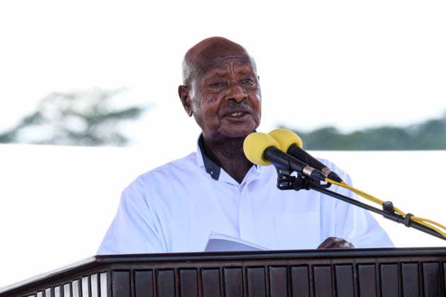 (260512) -- KAMPALA, May 12, 2026 -- President Yoweri Museveni delivers an inaugural address at the presidential swearing-in ceremony in Kampala, Uganda, on May 12, 2026. Ugandan President-elect Yoweri Museveni was sworn in on Tuesday for another five-year term at a ceremony in the capital, Kampala. (Photo by Xinhua) UGANDA-KAMPALA-MUSEVENI-SWEARING-IN-CEREMONY HajarahxNalwadda 