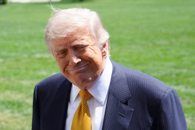 U.S. President Donald Trump reacts at a press conference ahead of his trip to Beijing to meet with his Chinese counterpart, Xi Jinping, in Washington, United States, 12 May 2026. Trump leaves Washington for Beijing to meet with Xi Jinping !ACHTUNG: NUR REDAKTIONELLE NUTZUNG!  Copyright: xOctavioxGuzmánx AME1213 20260512-55020259804_1