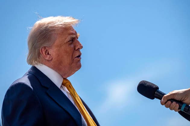 President Donald Trump Departs for Beijing, China President Donald Trump speaks to the press before departing the White House in Washington, DC for Beijing, China on Tuesday, May 12, 2026. Trump and Chinese President Xi Jinping are expected to discuss trade, artificial intelligence, export controls, Taiwan and the Iran war. Photo by Bonnie Cash Pool ABACAPRESS.COM WASHINGTON DC United States  Copyright: xPool ABACAx