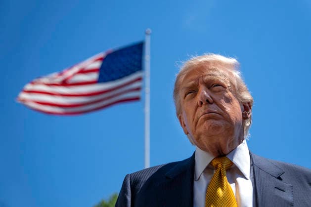 President Donald Trump Departs for Beijing, China President Donald Trump speaks to the press before departing the White House in Washington, DC for Beijing, China on Tuesday, May 12, 2026. Trump and Chinese President Xi Jinping are expected to discuss trade, artificial intelligence, export controls, Taiwan and the Iran war. Photo by Bonnie Cash Pool ABACAPRESS.COM WASHINGTON DC United States  Copyright: xPool ABACAx