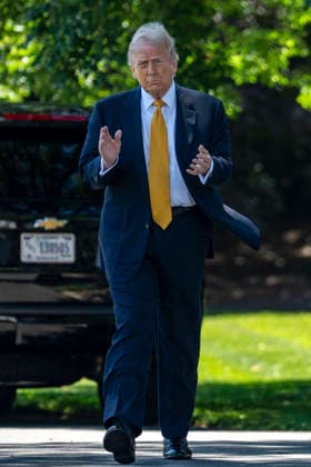President Donald Trump Departs for Beijing, China President Donald Trump walks to speak to the press before departing the White House in Washington, DC for Beijing, China on Tuesday, May 12, 2026. Trump and Chinese President Xi Jinping are expected to discuss trade, artificial intelligence, export controls, Taiwan and the Iran war. Photo by Bonnie Cash Pool ABACAPRESS.COM WASHINGTON DC United States  Copyright: xPool ABACAx