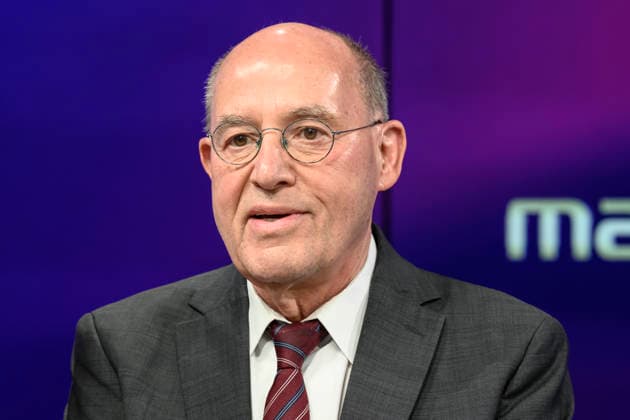 v l Gregor Gysi, Die Linke longtime parliamentary group leader , GER, Berlin, Studio, as a guest on Maischberger, political talk show, TV, format, with presenter Sandra Maischberger, Das Erste, from Adlershof Am Studio 20, 12 May 2026, Copyright: HMBxMedia UwexKoch