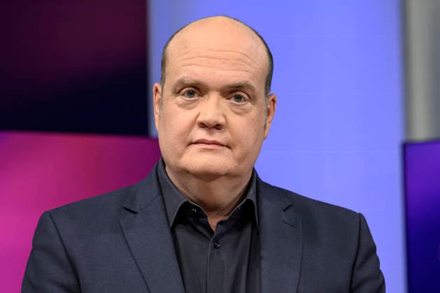 v l Robin Alexander Journalist , GER, Berlin, Studio, guest on Maischberger, political talk show, TV, format, with presenter Sandra Maischberger, Das Erste, from Adlershof Am Studio 20, May 12, 2026, Copyright: HMBxMedia UwexKoch