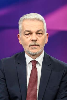 v l Carlo Masala military expert , GER, Berlin, studio, guest on Maischberger, political talk show, TV, format, with presenter Sandra Maischberger, Das Erste, from Adlershof Am Studio 20, 12 May 2026, Copyright: HMBxMedia UwexKoch