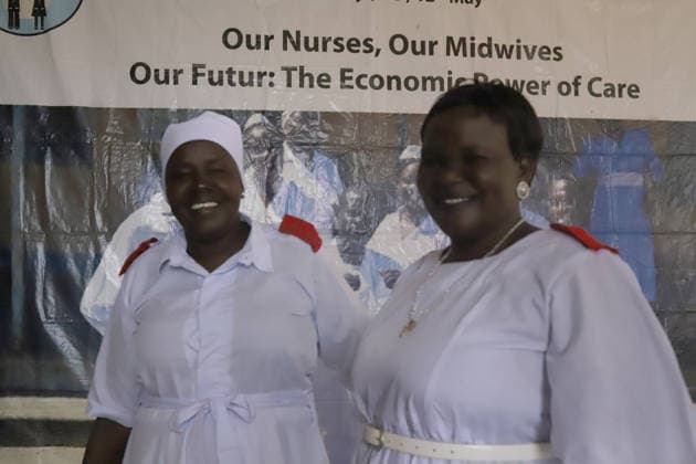 May 12, 2026, Juba, Ces Juba, South Sudan: Health officials, nurses, midwives, and students gather in Juba to commemorate International Nurses Day and International Day of the Midwife. Rev. Janet Michel said the government is working to improve salaries and conditions for health workers despite ongoing challenges. Officials also highlighted the shortage of nurses and midwives in South Sudan and praised their role as the backbone of the healthcare system .The celebration brought together the South Sudan Nurses and Midwives Association, government officials, students, and development partners including the United Nations Population Fund and Amref Health Africa. Juba South Sudan - ZUMAb132 20260512_zip_b132_004 Copyright: xSamirxBolx