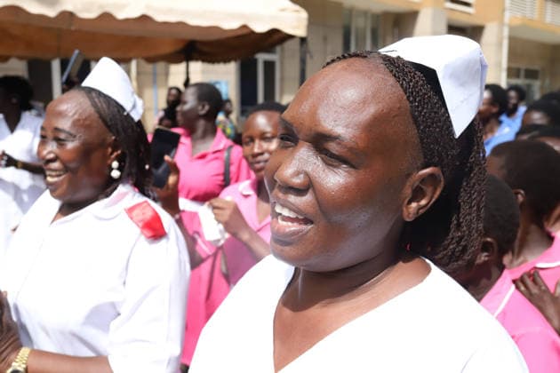 May 12, 2026, Juba, Ces Juba, South Sudan: Health officials, nurses, midwives, and students gather in Juba to commemorate International Nurses Day and International Day of the Midwife. Rev. Janet Michel said the government is working to improve salaries and conditions for health workers despite ongoing challenges. Officials also highlighted the shortage of nurses and midwives in South Sudan and praised their role as the backbone of the healthcare system .The celebration brought together the South Sudan Nurses and Midwives Association, government officials, students, and development partners including the United Nations Population Fund and Amref Health Africa. Juba South Sudan - ZUMAb132 20260512_zip_b132_009 Copyright: xSamirxBolx
