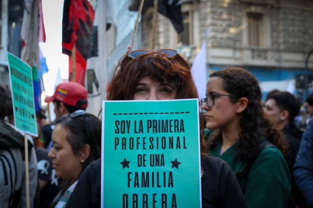 May 12, 2026, Buenos Aires, Buenos Aires, Argentina: Social, political, student and teacher organizations gathered nearby Plaza de Mayo in Buenos Aires, to demand that the Milei government comply with the University Funding Law and restore the salaries of both teaching and non-teaching staff. The underfunding plaguing the education sector is jeopardizing the operation of all national universities Buenos Aires Argentina - ZUMAa188 20260512_zip_a188_002 Copyright: xPaulaxAcunzox