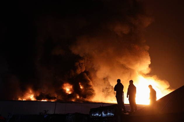 RUSSIA, MOSCOW - MAY 13, 2026: A view of the Izmailovo Kremlin hit by fire. Sofya Sandurskaya TASS  92388251