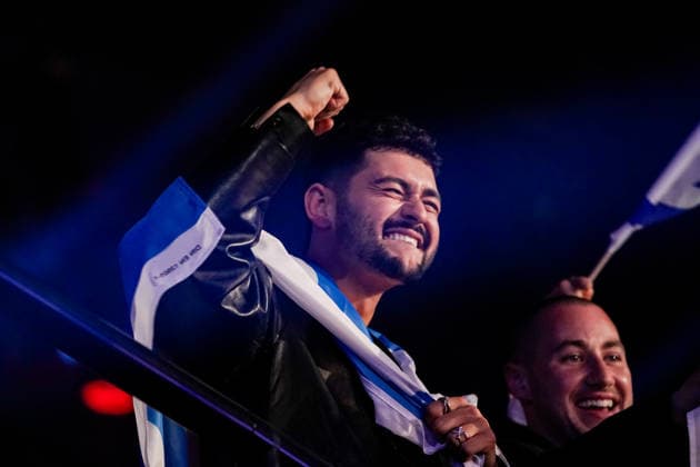 12 05 2026 Europe, Austria, Vienna 70 Eurovision Song Contest 2026 in the Wiener Stadthalle Semi final 1 Noam Bettan with the song Michelle for Israel celebrates reaching the final Copyright: xLUKAxKOLANOVICx