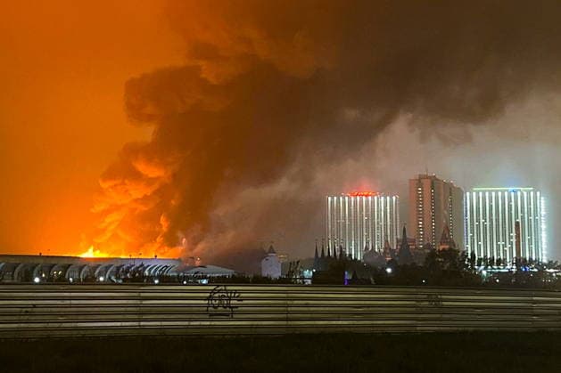RUSSIA, MOSCOW - MAY 13, 2026: A view of the Izmailovo Kremlin hit by fire. Sergei Shakhidzhanyan TASS  92389742