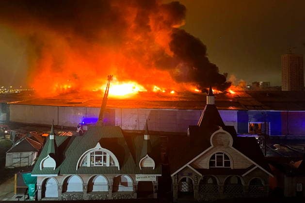RUSSIA, MOSCOW - MAY 13, 2026: A view of the Izmailovo Kremlin hit by fire. Sergei Shakhidzhanyan TASS  92389743