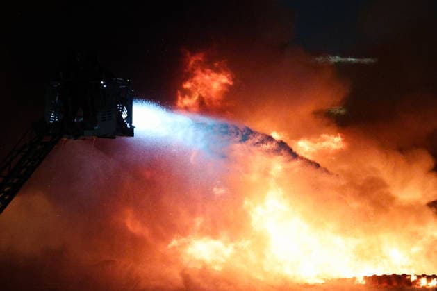 RUSSIA, MOSCOW - MAY 13, 2026: Firefighters battle a fire at the Izmailovo Kremlin. Sofya Sandurskaya TASS  92389953